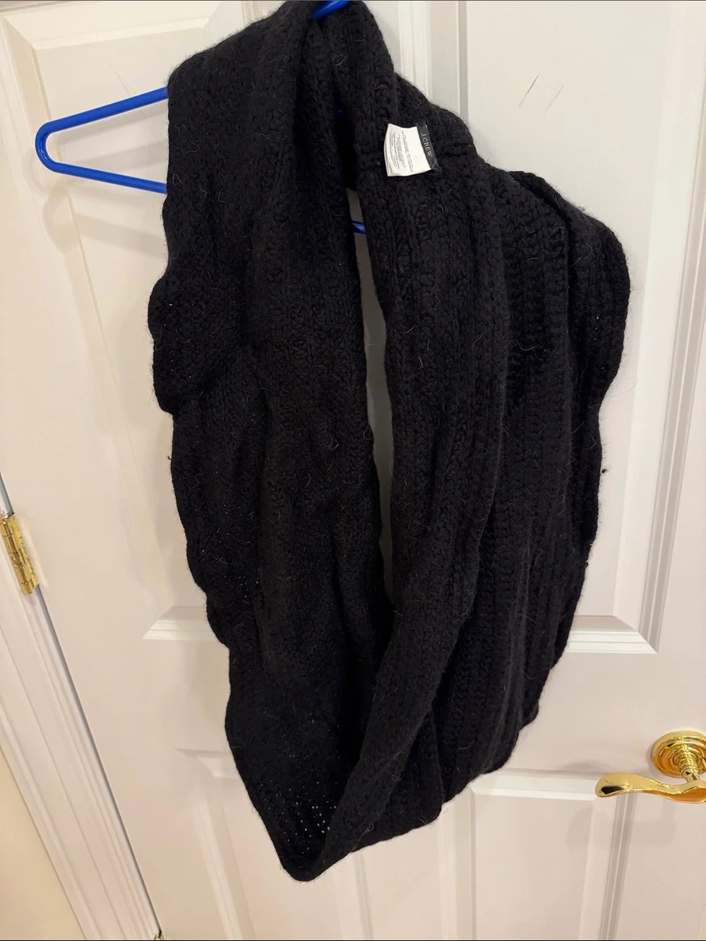 J. Crew Wool Cashmere Blend Black Infinity Scarf